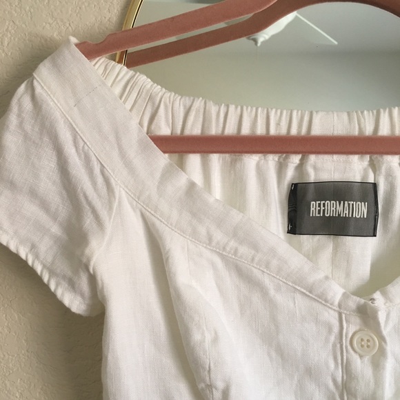 ✨ RARE Reformation Mariposa White Linen Dress - Picture 5 of 8